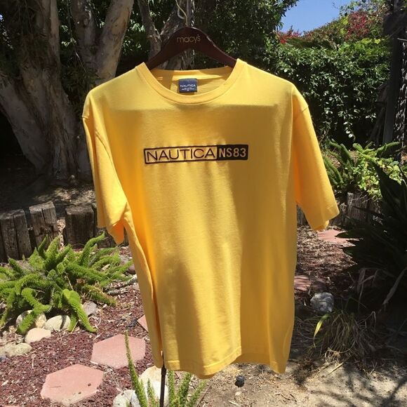 NAUTICA T-SHIRT SIZE XL YELLOW COTTON - Picture 2 of 5